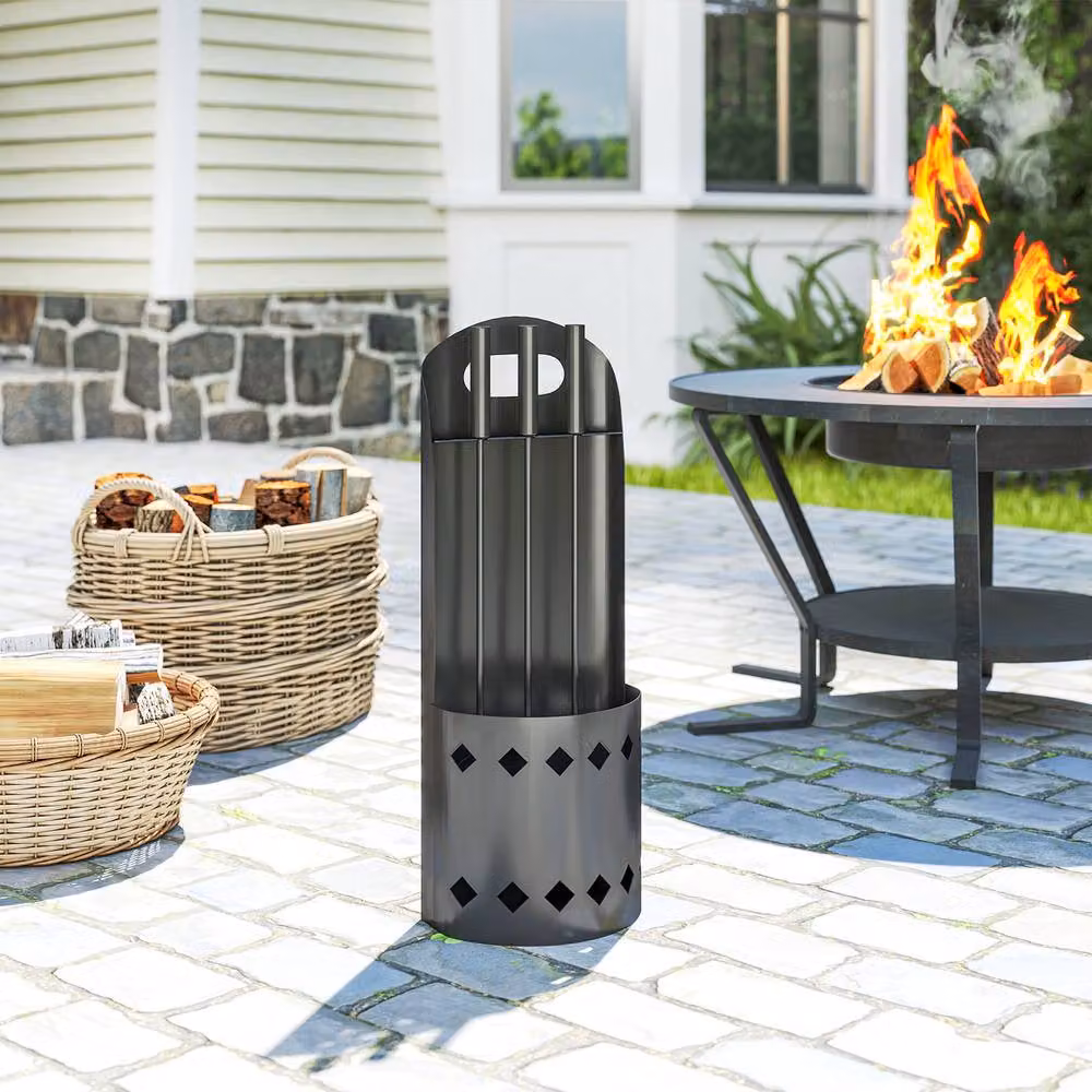 STILVORA Fireplace Companion Set with Bucket and 4 Tools in Black – 2