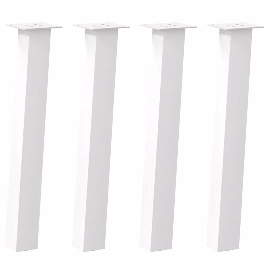 Berkfield Home Steel Coffee Table Legs, 4 Pieces, White, Height: 72 cm