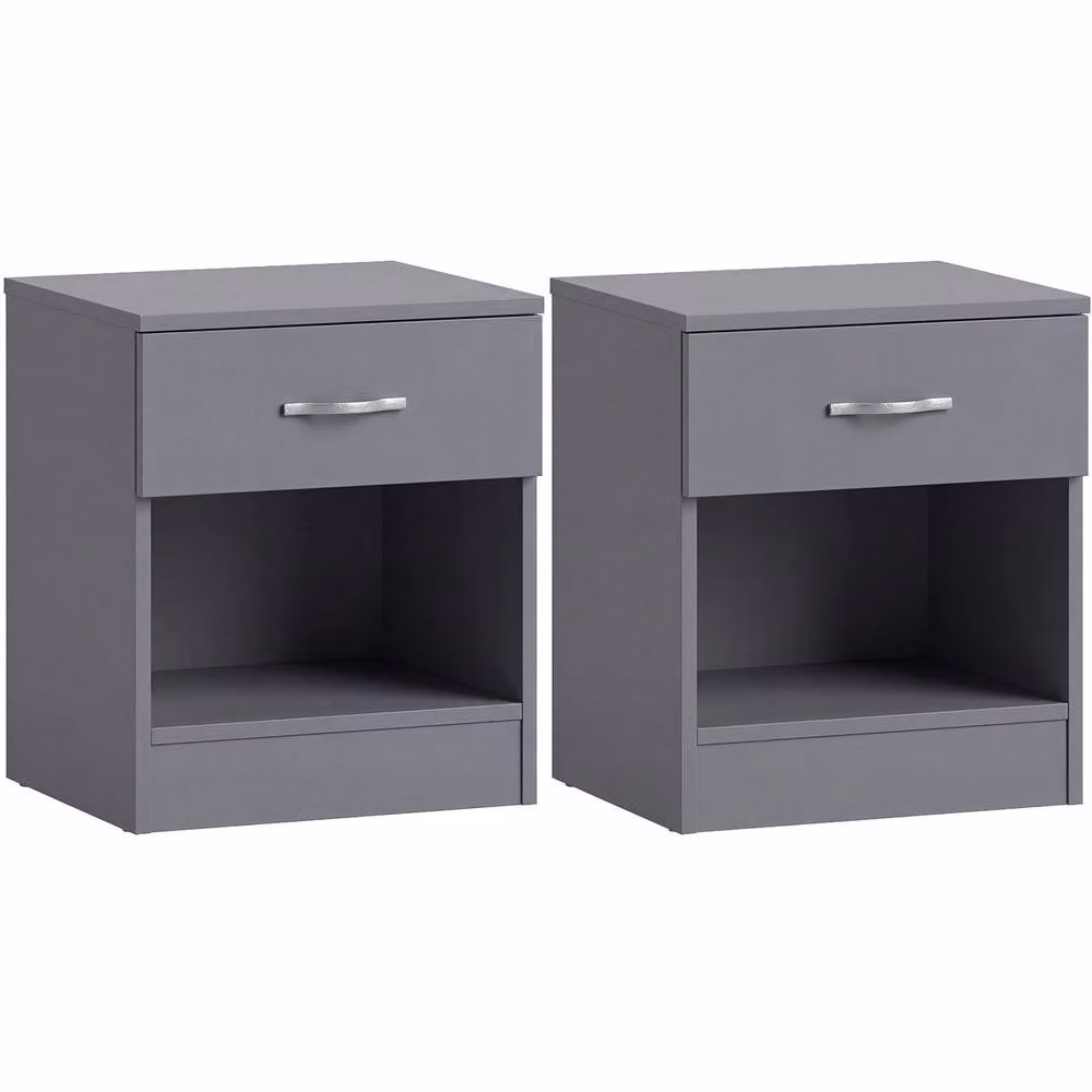Vida Designs Riano 1 Drawer Bedside Chest Set of 2 in Grey – 2