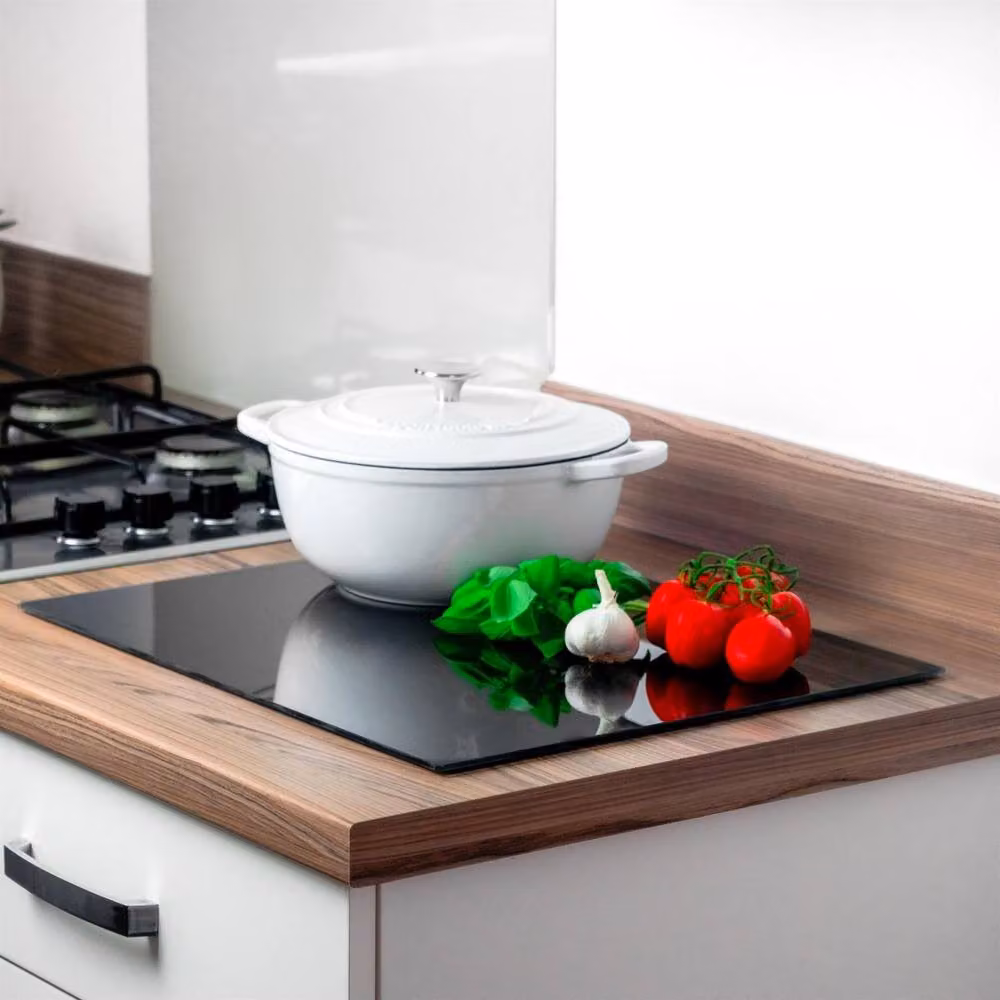 Havendro Rectangular Glass Chopping Board and Kitchen Worktop Saver in Black, W: 50 cm, D: 40 cm – 4