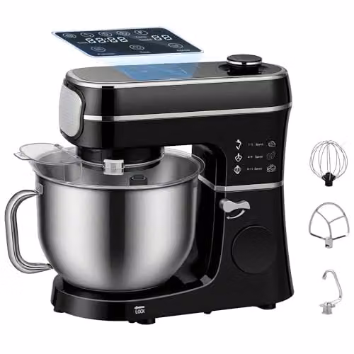 HOMCOM Digital Stand Mixer with 6L Capacity, 1400W Power and 11 Speeds in Black