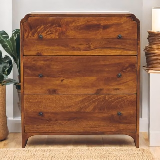 Artisan Furniture Mango Wood 3 Drawer Chest in Brown
