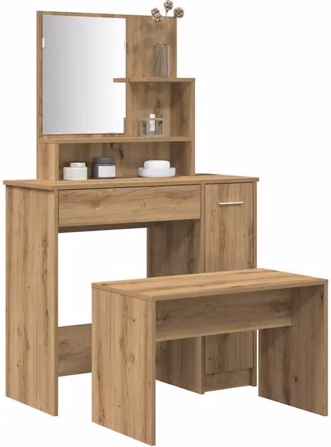 Berkfield Home Artisan Oak Dressing Table Set in Brown Engineered Wood