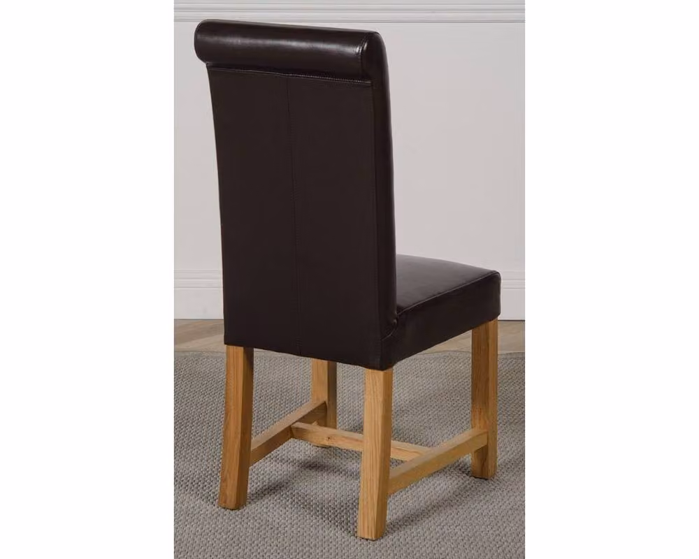Thats Furniture Richmond Oak Extending Dining Table and 4 Washington Brown Leather Chairs – 3