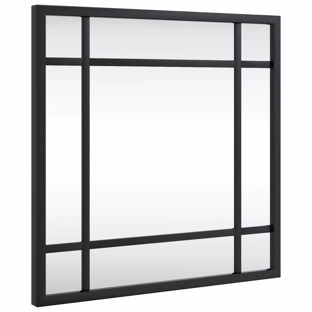 Berkfield Home Minimalist Square Wall Mirror in Black Metal and Glass, W/H: 30 x 30 cm – 2