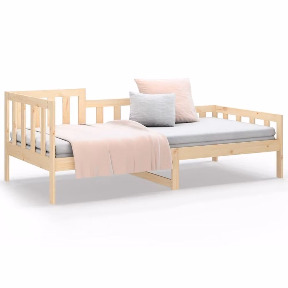 Berkfield Home Rustic Solid Wood Pine Day Bed, Brown, W/D/H: 80 x 200 cm