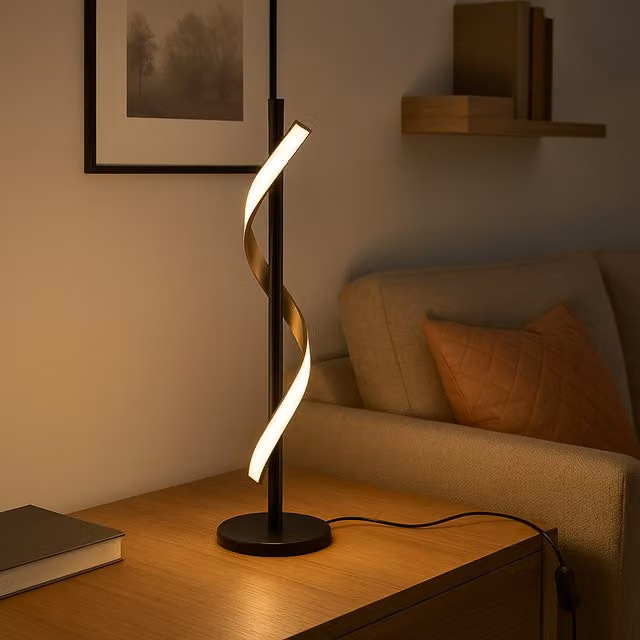 Eglo Conaprato Modern LED Table Lamp in Black and Brass