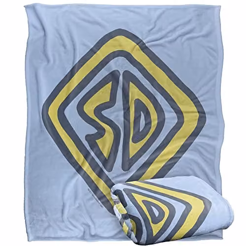 LOGOVISION Multicolour and White Super Soft Fleece Throw Blanket, W: 152 cm, D: 127 cm