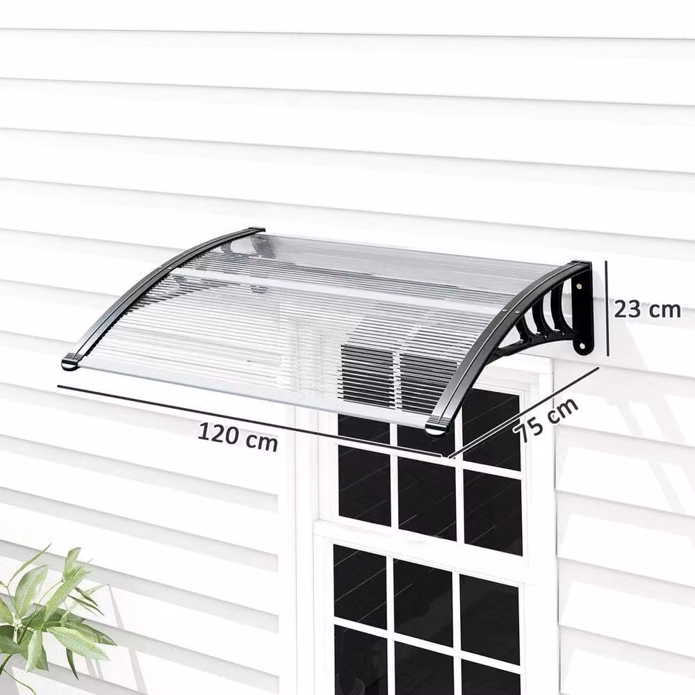 EONLION Transparent Polycarbonate Outdoor Window and Door Canopy Awning, Width: 100 cm – 2