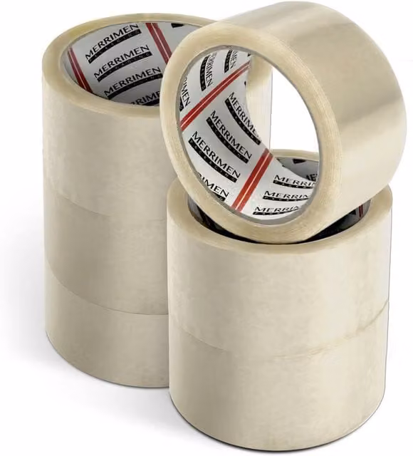 Merrimen 6 Pack Heavy Duty Transparent Packaging Tape, Width: 48 mm, Length: 66 m – 1