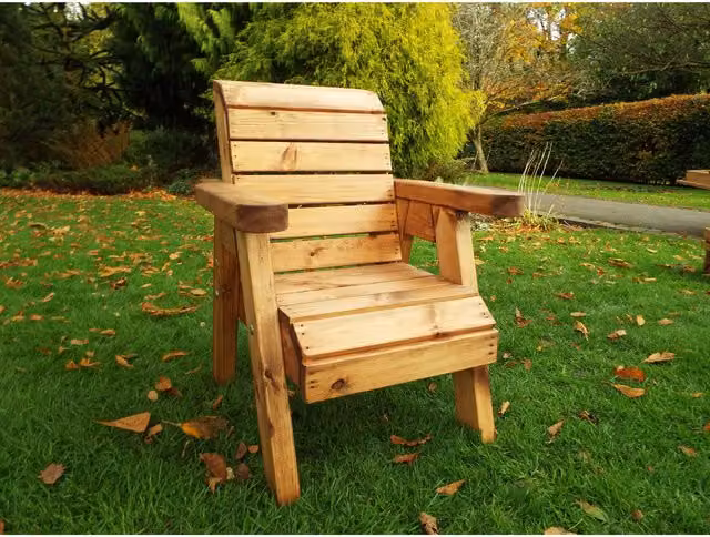 Charles Taylor Little Fellas Childrens Bench and Chair Set in Brown Oiled Wood