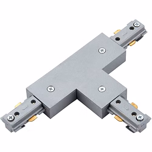 Loops Silver Commercial Track Lighting T-Connector Dimmable Connector