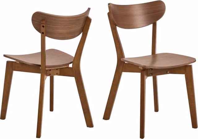Furniture To Go Roxby Retro Dining Chairs in Walnut, Set of 2 – 1