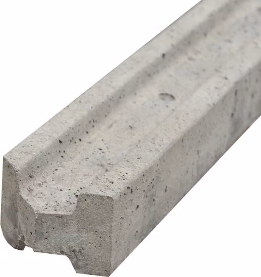 Forest Garden Lightweight Intermediate Rectangular Concrete Post, Grey, Height: 244 cm