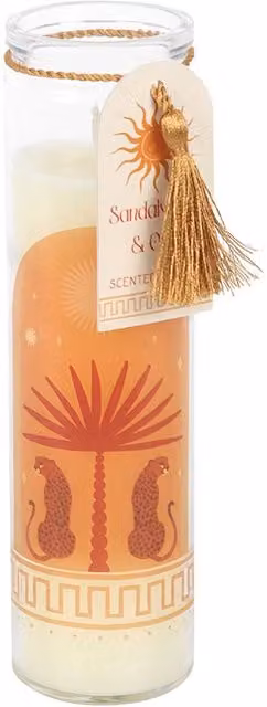 Something Different Sandalwood & Oud Leopard Palm Tube Candle in White