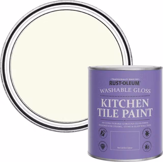 Rust-Oleum Water-Based Kitchen Tile Paint in Gloss Finish, Apple Blossom, 0.75 l