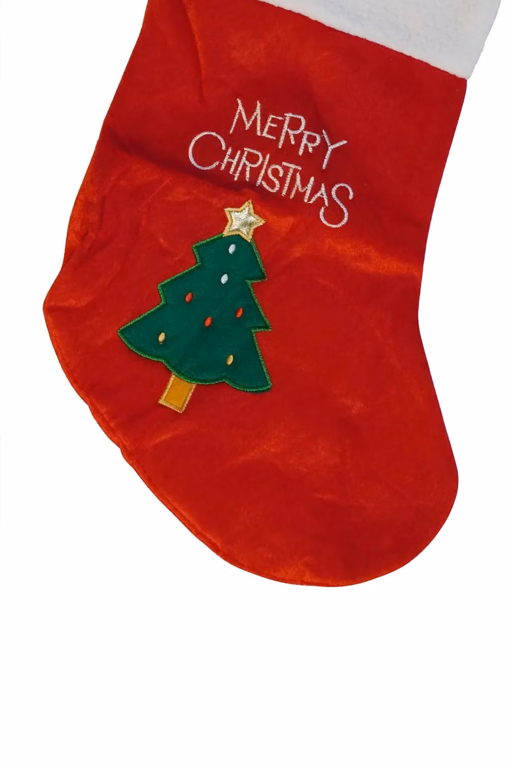Neel Blue Red Velvet Christmas Stocking with Embroidered Xmas Tree and Merry Christmas Design in Blue, Red and White – 3