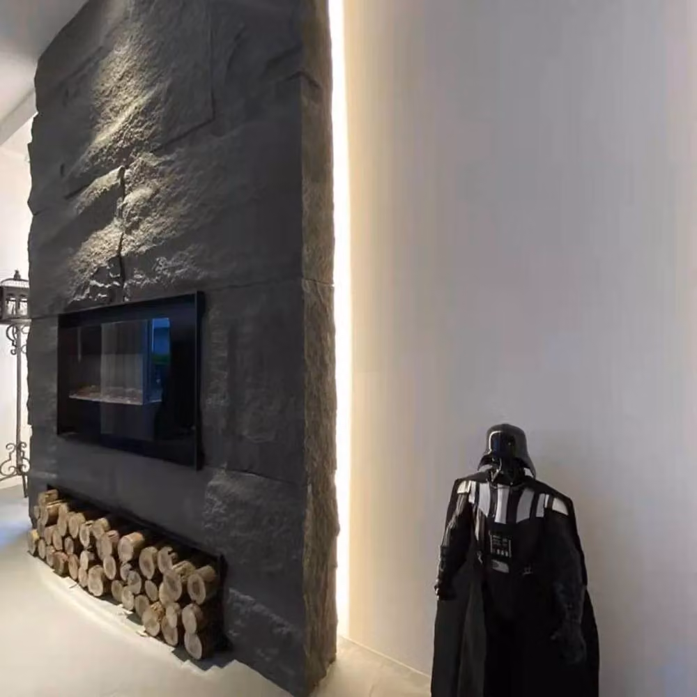 ENER-J Britwall PU Wall Panel Black Slate Rock Style, Pack of 2, W: 120 cm, H: 60 cm, D: 2 cm – 3