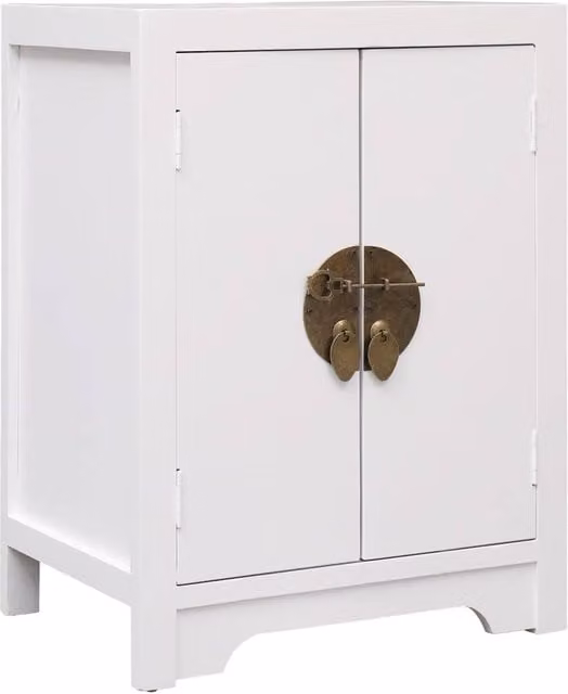 Berkfield Home White Paulownia Wood Bedside Cabinet W/D/H: 38 x 28 x 52 cm