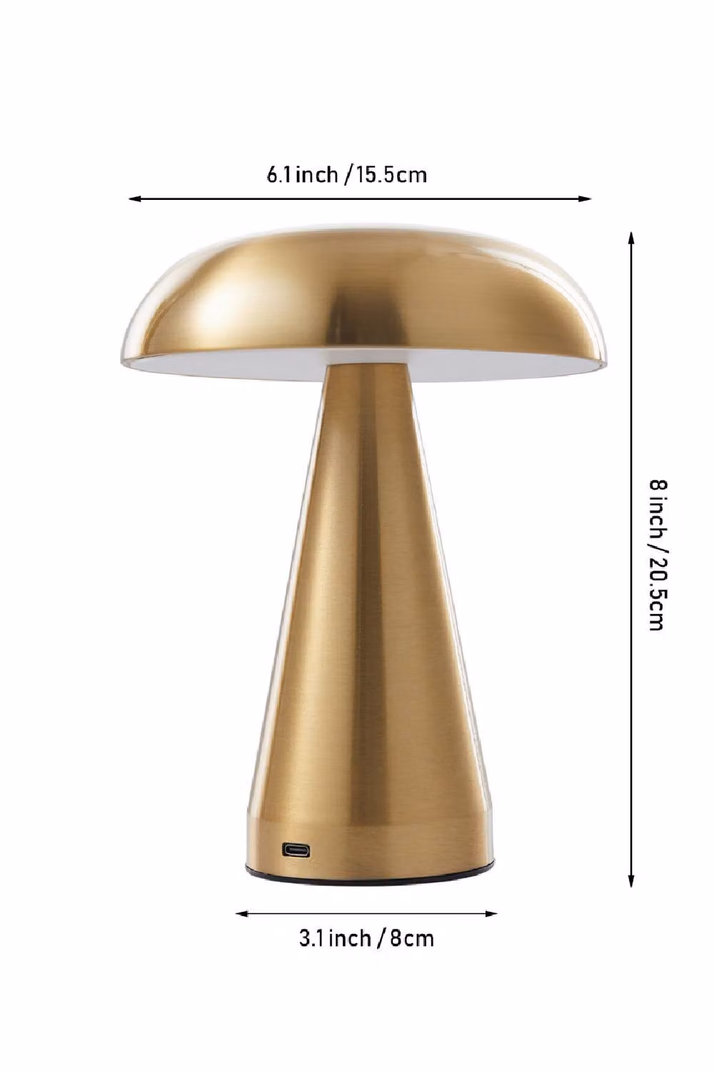 H&O Direct Mushroom Shape Rechargeable Dimmable Table Lamp in Gold – 5