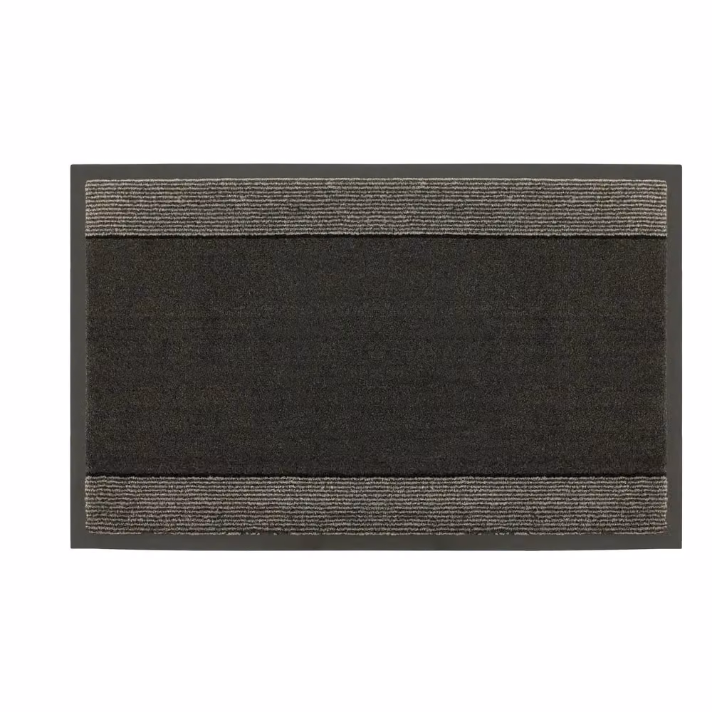 JVL Miracle Machine Washable Non-Slip Barrier Doormat, Striped Anthracite, Brown and Grey, W: 60 cm, D: 90 cm – 3
