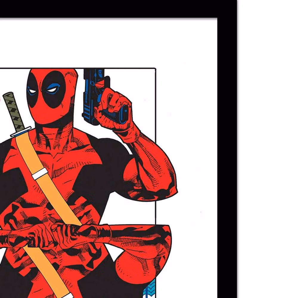 Deadpool Playing Card Framed Paper Poster in White – 2