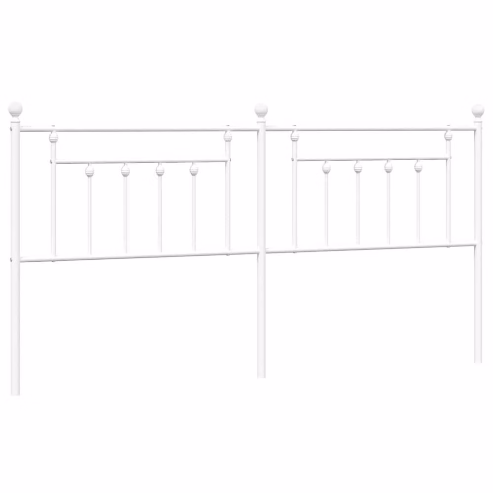 Berkfield Home Classic Metal Headboard in Matt White – 2
