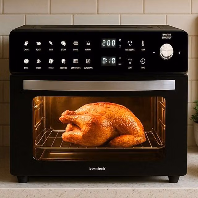 Innoteck 26L Digital Air Fryer Oven with Grill and Digital Display, Black