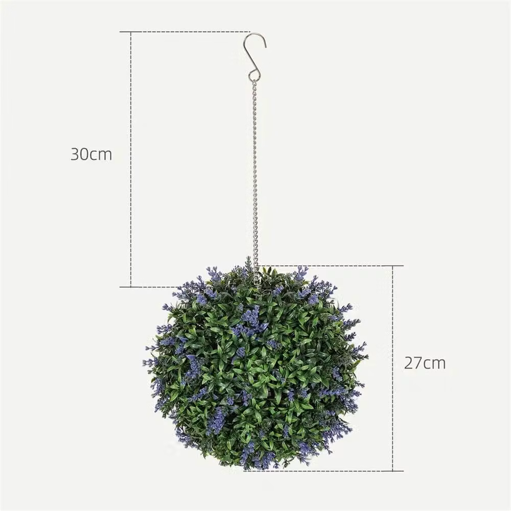 Nordara Set of 2 Purple and Green Artificial Hanging Plant Topiary Balls – 2
