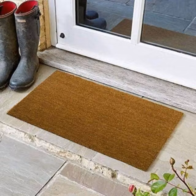 Marco Paul Extra Large Heavy Duty Round Coir Door Mat in Brown, Diameter: 120 cm