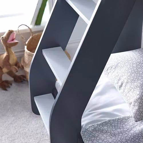 Bedmaster Oliver Triple Sleeper Bunk Bed with Spring Mattresses in Grey and White – 3