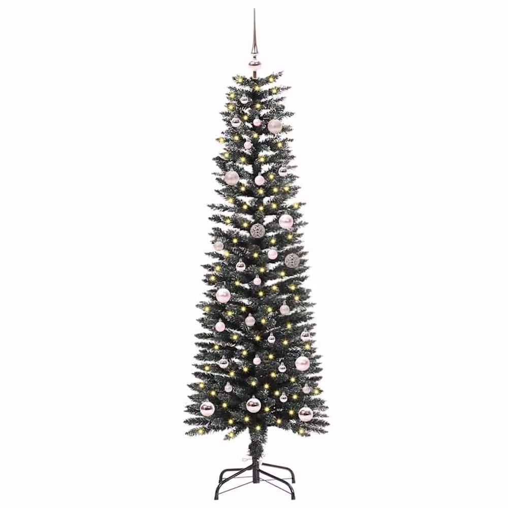 Berkfield Home Elegant Artificial Christmas Tree with 150 LEDs, Green, H x W x D: 150 x 43 x 43 cm – 3