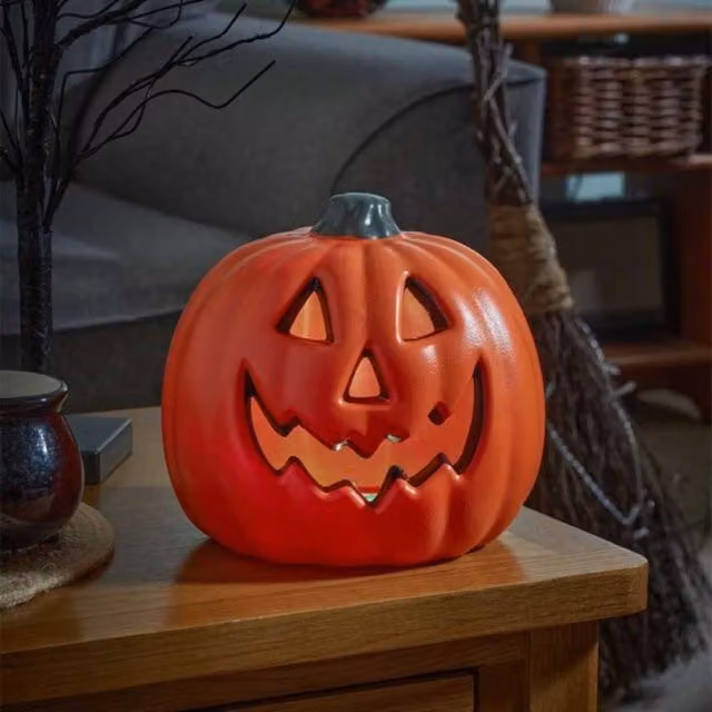 Garden Greatness Orange LED Jack-O'-Lantern Pumpkin Tabletop Halloween Decoration