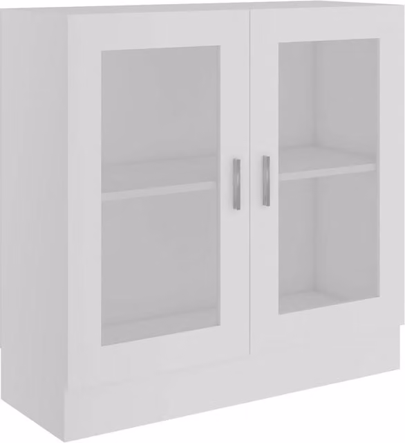 Berkfield Home White Vitrine Cabinet with Glass Doors, W/D/H: 82.5 x 30.5 x 80 cm – 1
