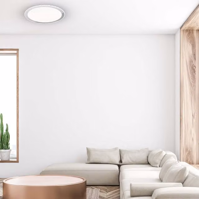 Milagro Layla Modern LED Ceiling Lamp in White with Remote Control and Night Light Function, 66W