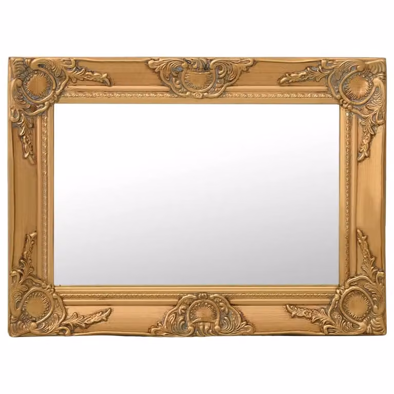 Berkfield Home Baroque Style Rectangular Wall Mirror in Gold, W: 60 cm, H: 40 cm