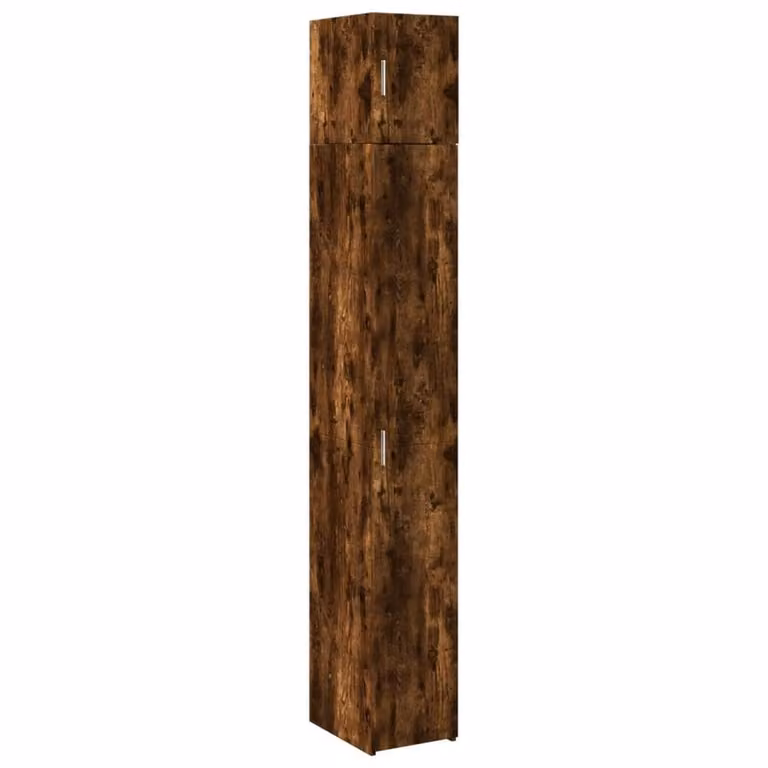 Berkfield Home Slim Freestanding Storage Cabinet in Smoked Oak Brown, W/D/H: 30 x 22.5 x 225 cm