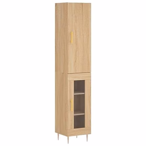 vidaXL Modern Highboard in Sonoma Oak, Brown, W/D/H: 34.5 x 27.8 x 180 cm – 1