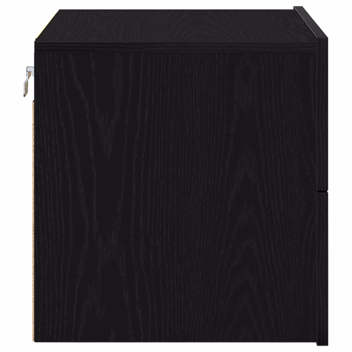 Berkfield Home Black Oak Wall-Mounted Bedside Cabinet with Integrated LED Lighting W/D/H: 50 x 39 x 41 cm – 4