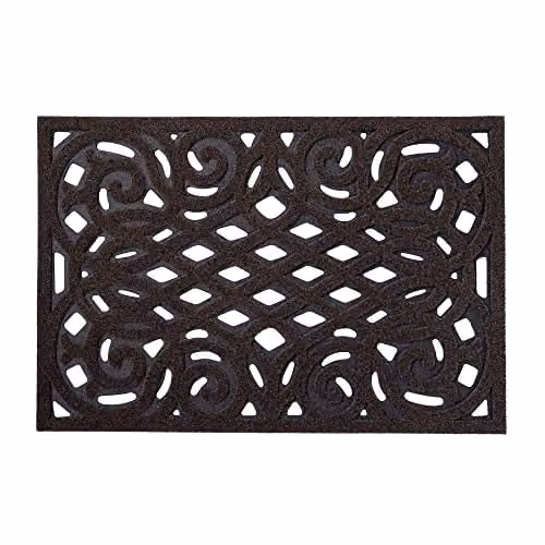 Nicoman Heavy Duty Rubber Outdoor Doormat, Brown, W: 60 cm, D: 40 cm, H: 1 cm
