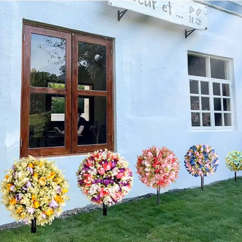 Quipulse Small Multicolour Artificial Flower Ball Floor Decoration, Style 3 – 1