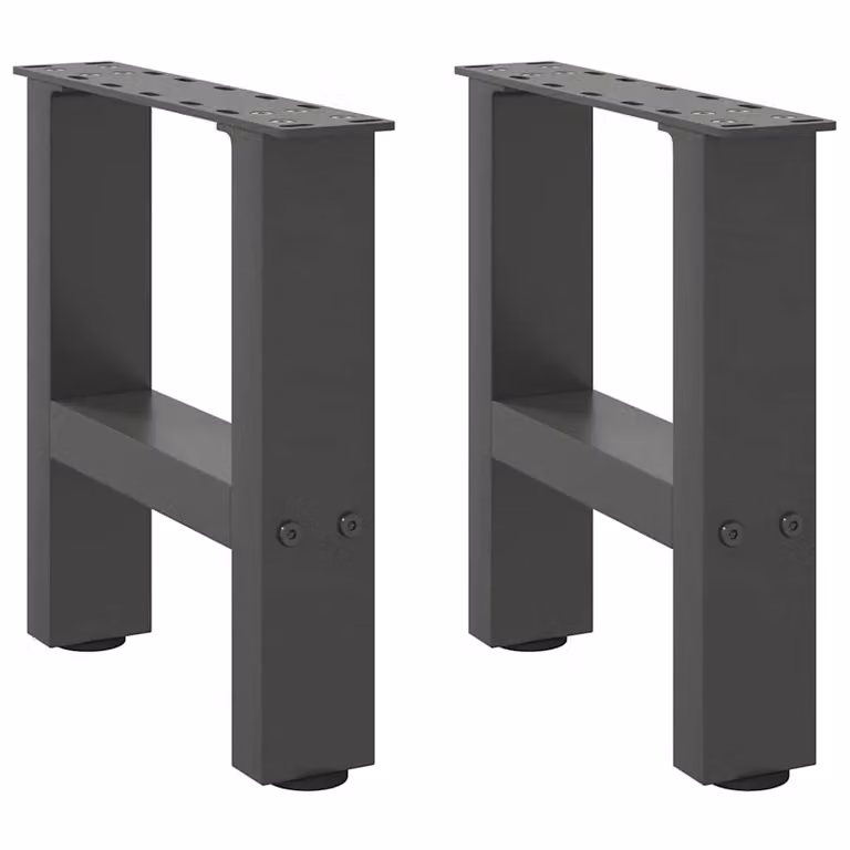 Berkfield Home Steel Coffee Table Legs in Anthracite and Black, 2 pieces, H: 40 cm, W: 30-31 cm