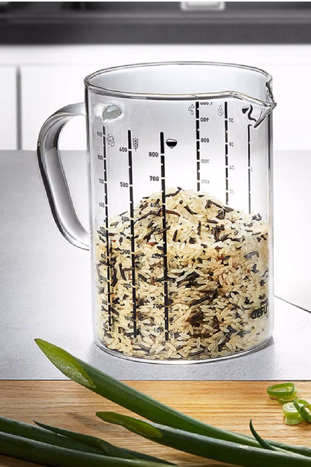 Gefu METI Measuring Jug with Printed Scale, 1 l, Transparent Glass – 2