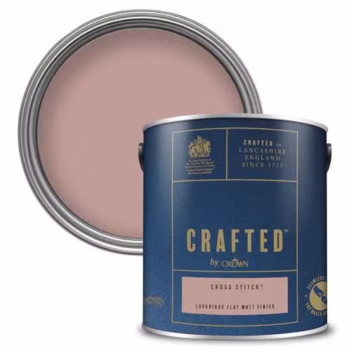 Crown Crafted Cross Stitch Matt Emulsion Soft Dark Pink Paint, 2.5 l