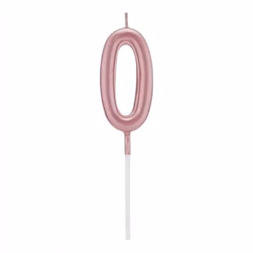 Shatchi Pink Number 0 Birthday Cake Topper Candle