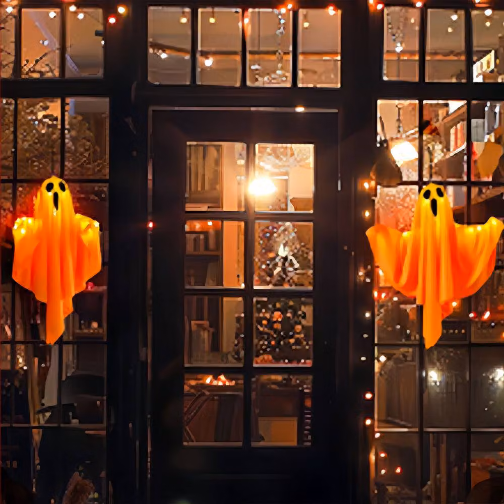 Lovii Halloween Hanging Scream Ghost LED Decor in Orange – 2