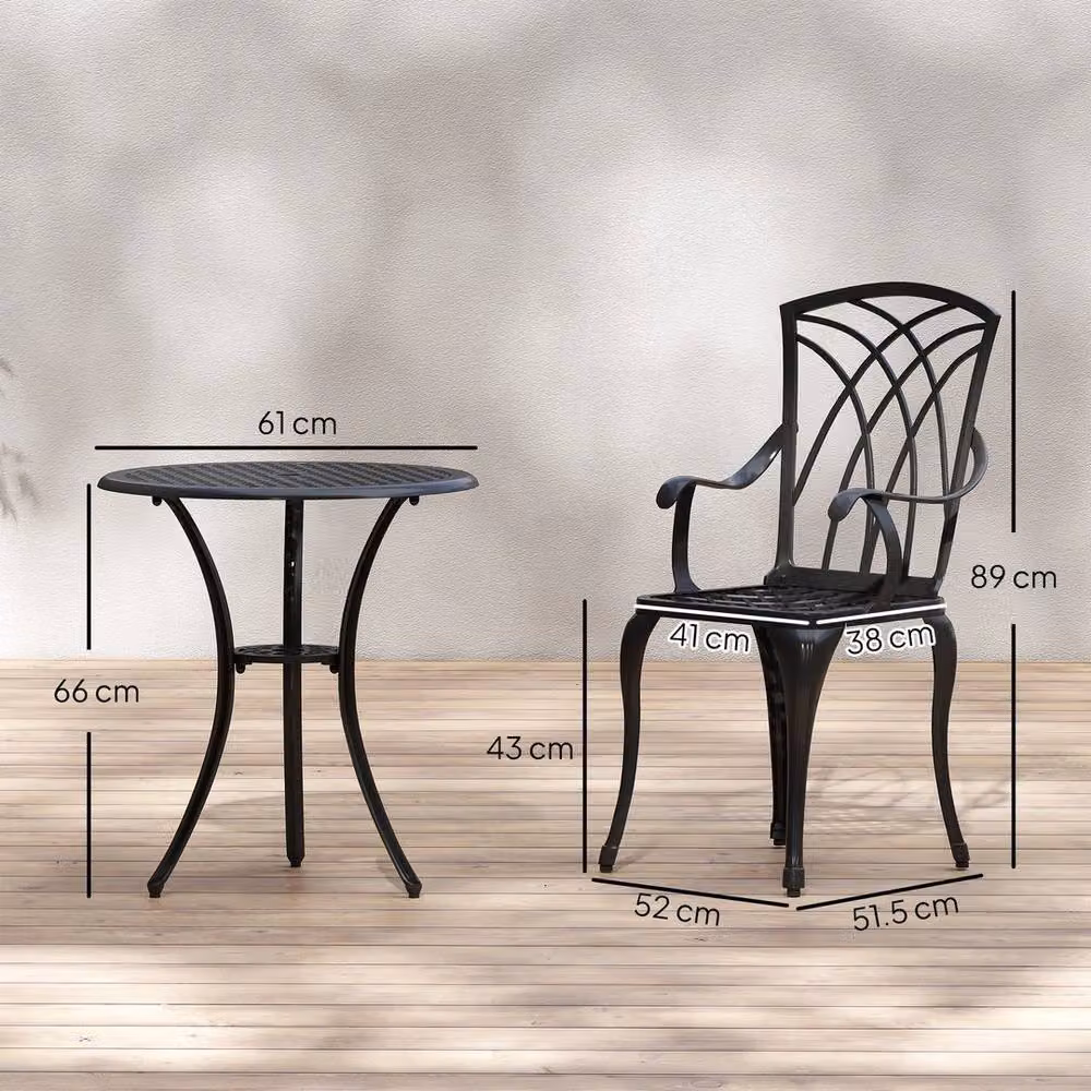 Kelvenix 3 Piece Outdoor Garden Furniture Set with Coffee Table in Anthracite Aluminium – 2