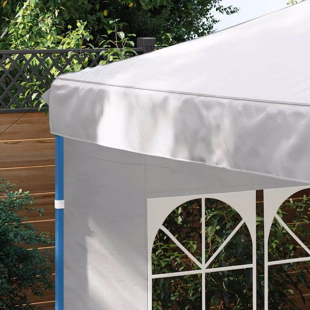 Berkfield Home Party Tent Sidewalls with Window, 2 Pack, White PE Plastic, W: 300 cm, H: 195 cm – 3