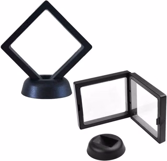 KDMD Large 3D Floating Frame Display Stand Tabletop Holder in Black
