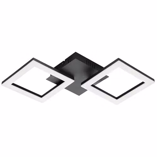 Eglo Connect.z Paranday-Z Smart LED Ceiling Light, Black, W/D/H: 47 x 47 x 15.5 cm
